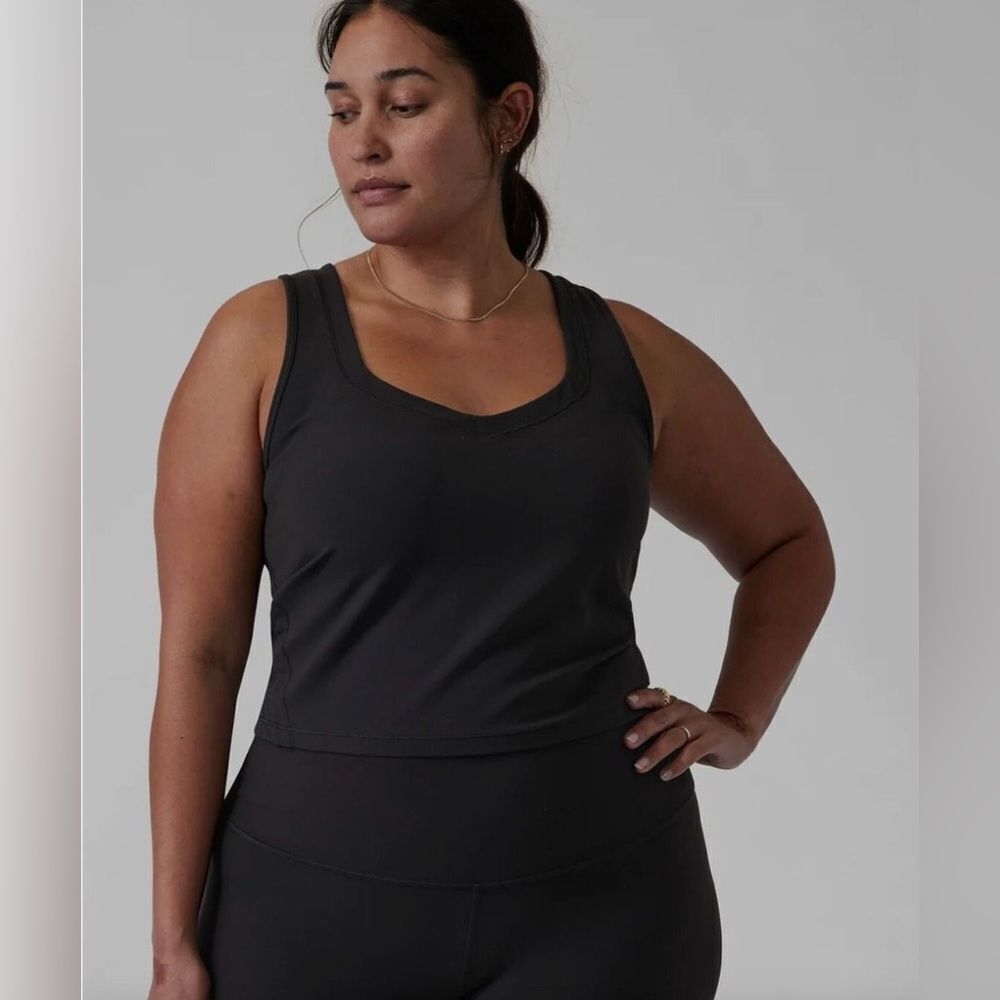 Athleta Shanti Lace Crop Tank NEW with tags Size 3X Black